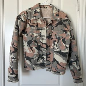 Boutique Sherpa Lined Camo Jacket